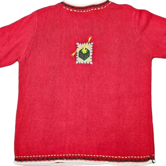 Arriviste Christmas Sweater Size Medium Vintage Ugly Red Snowman Long Sleeve - Picture 4 of 7